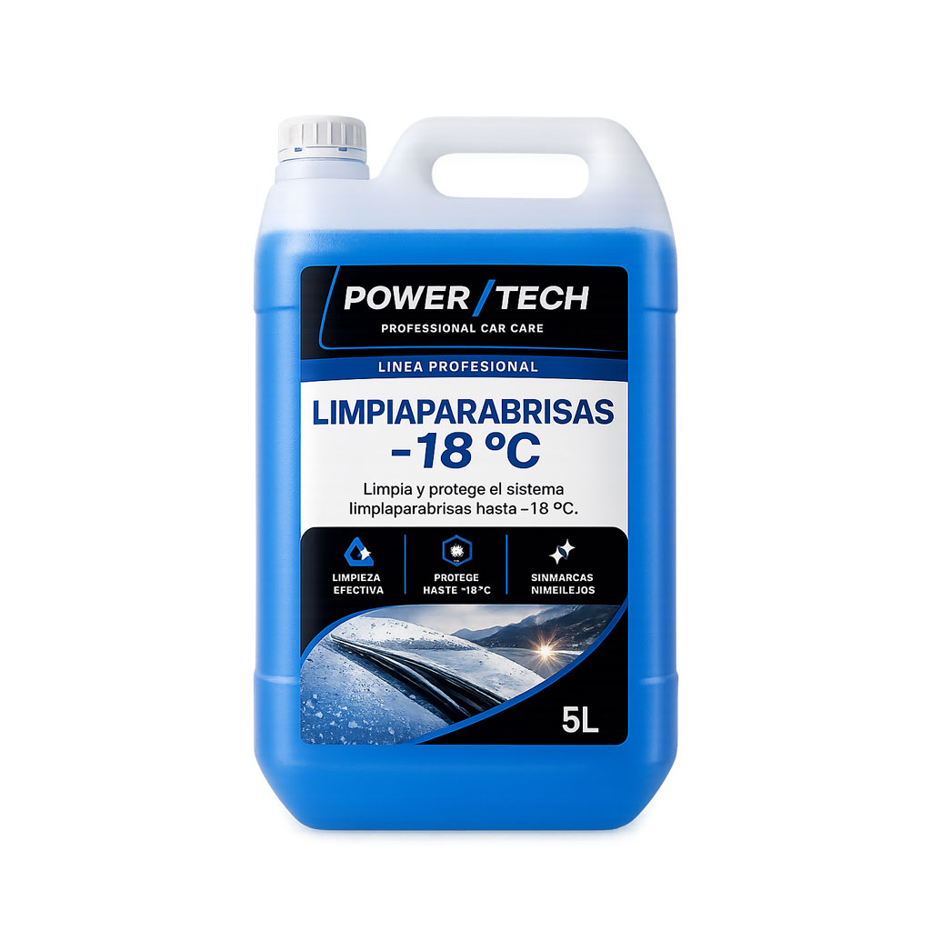 Garrafa de 5 litros PowerTech Limpiaparabrisas -18 °C para limpiar y proteger el sistema limpiaparabrisas frente al frío.