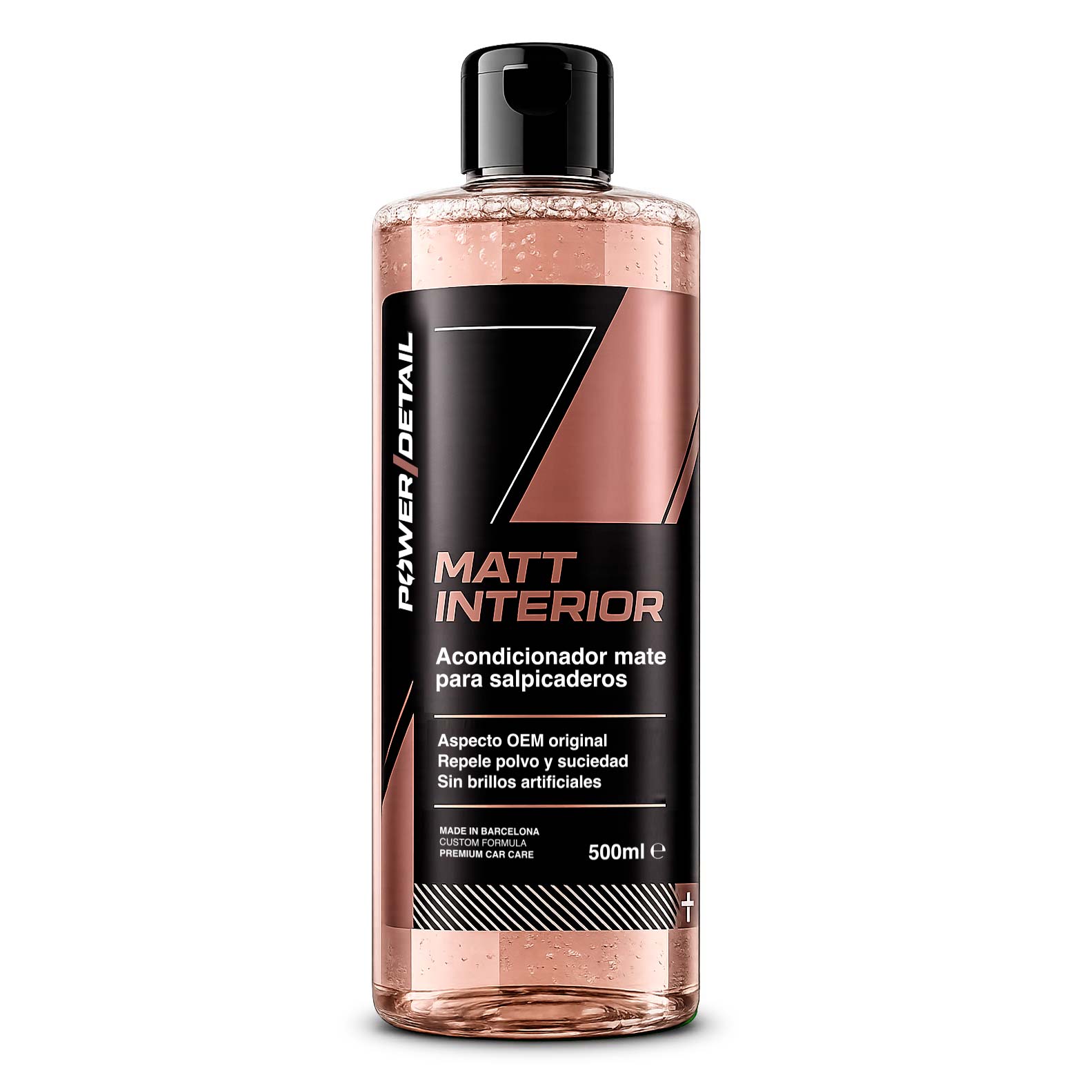 PowerDetail Matt Interior 500 ml, acondicionador mate para salpicaderos y superficies interiores.