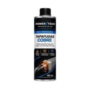 Lata de 185 ml PowerTech Tapafugas Cobre para sellar pequeñas fugas del radiador y del sistema de refrigeración con tecnología reforzada.