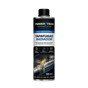 Lata de 185 ml PowerTech Tapafugas Radiador para sellar pequeñas fugas del sistema de refrigeración sin desmontar el motor.