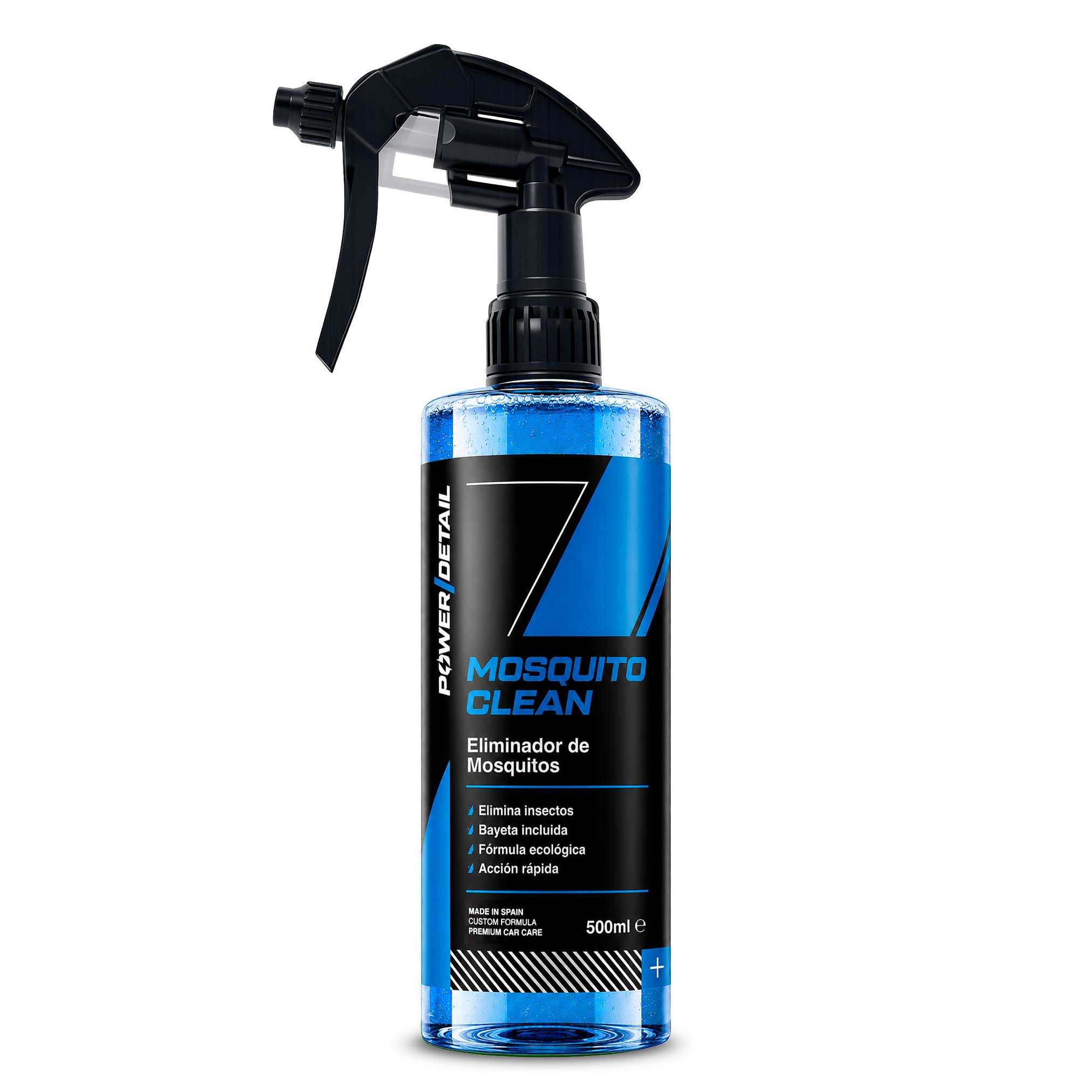 PowerDetail Mosquito Clean 500 ml con pulverizador para aplicar sobre restos de insectos en la carrocería.