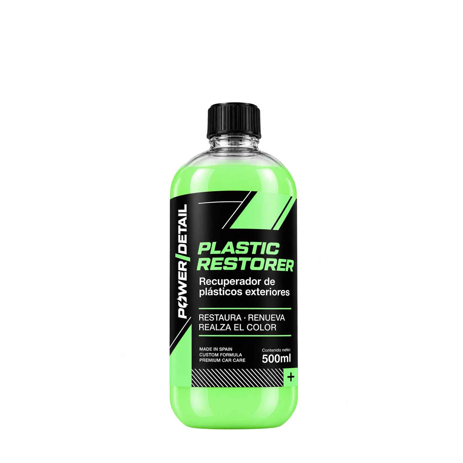 Envase de Plastic Restorer PowerDetail para recuperar plásticos exteriores de coche