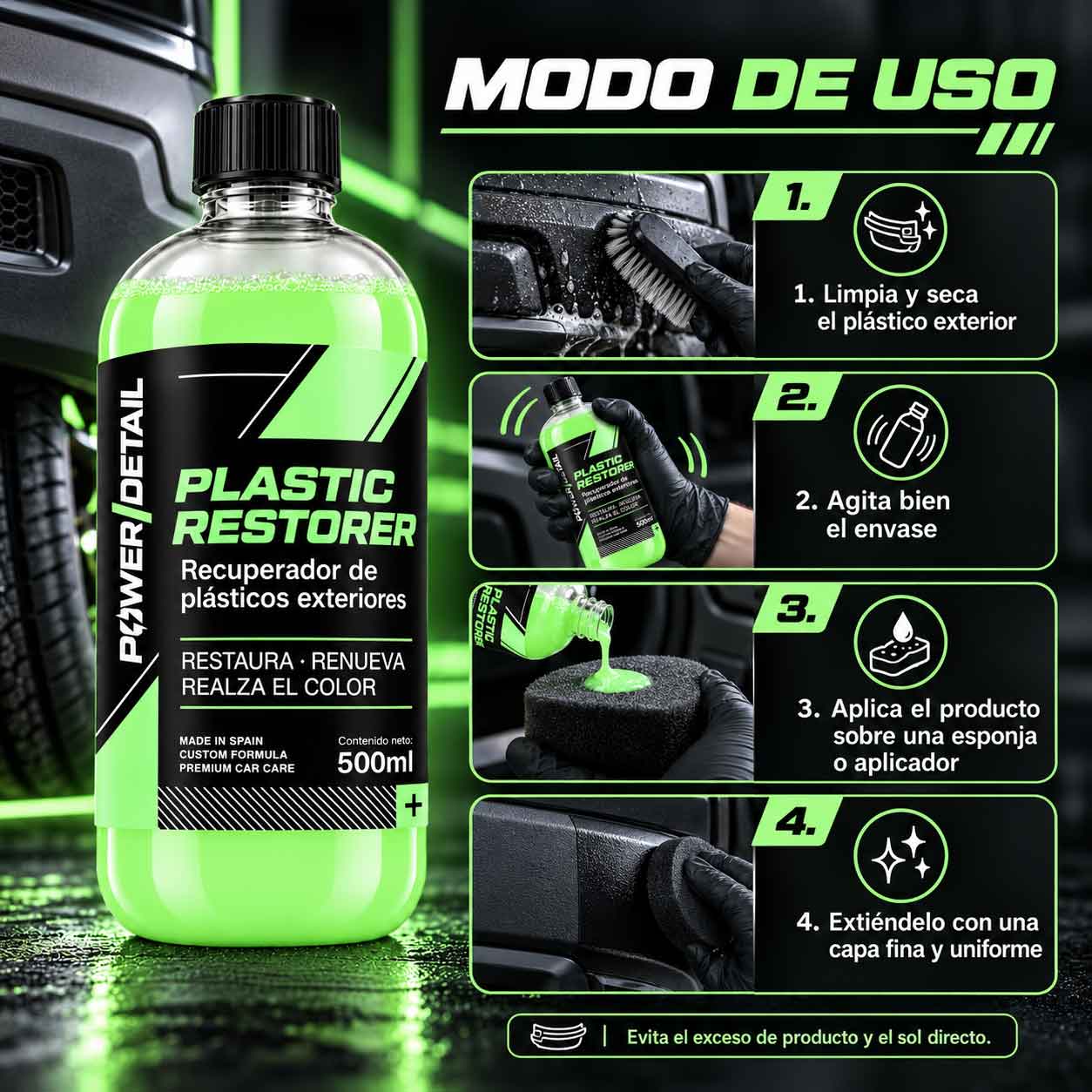 Instrucciones de uso de Plastic Restorer PowerDetail