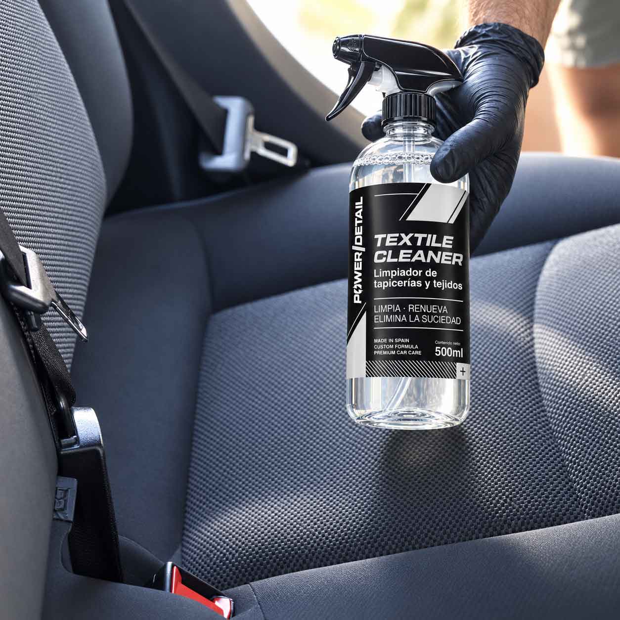 Limpieza de los asientos de tela del coche con Textile Cleaner PowerDetail